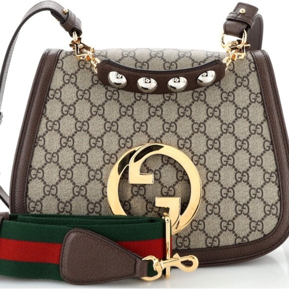 Gucci Brown and Gold Logo Shoulder Bag - Picture 1 of 5